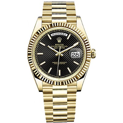 Rolex DayDate 40 Yellow Gold Black Dial 228238