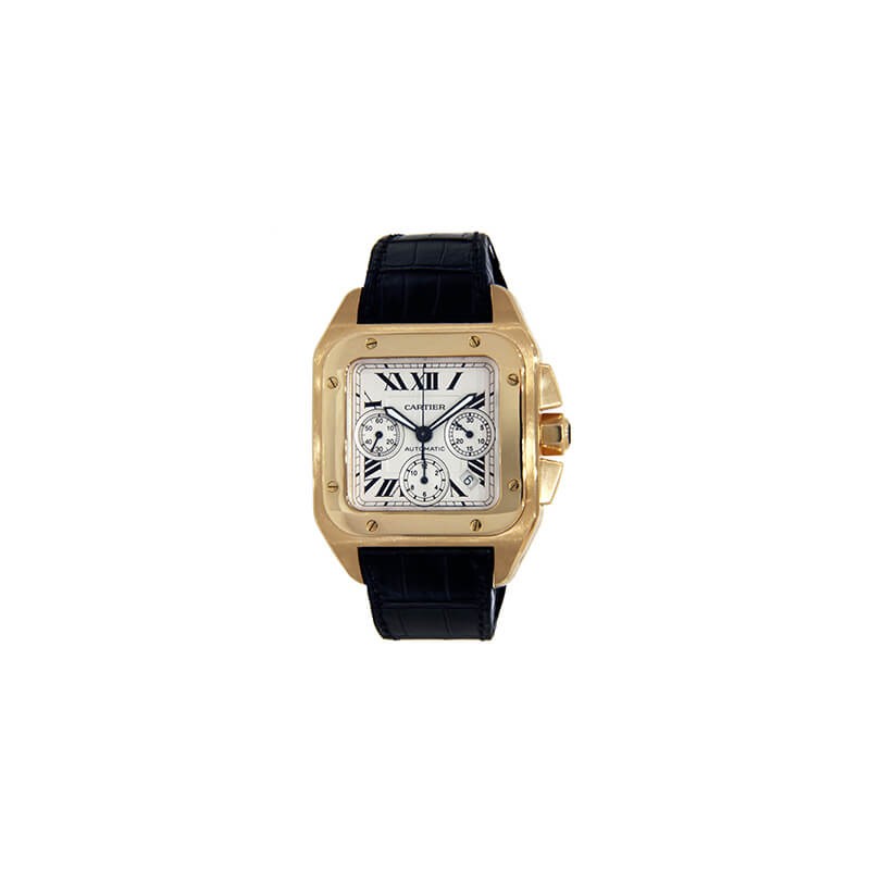 Cartier Santos 100 W20096Y1Chronograph Yellow Gold