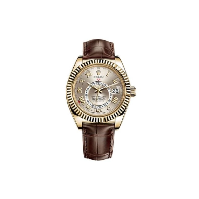 Rolex Sky-Dweller 326138 Yellow Gold Silver Dial 