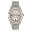Rolex Day-Date II 218349 White Gold Factory Baguette Diamond and Sapphires 