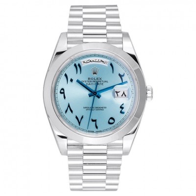 Rolex Day-Date 40 228206 Platinum Ice Blue Arabic Dial Middle East Ed. 