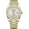 Rolex Day-Date 40 228348RBR Yellow Gold Silver Motif Dial Factory Diamond Bezel 