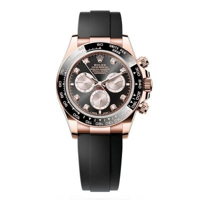 Rolex Daytona Cosmograph Daytona Oyster Flex Rose Gold Black Diamond Dial 2024